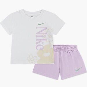 Nike Kids Wildflower T-shirt, and mesh Shorts Set